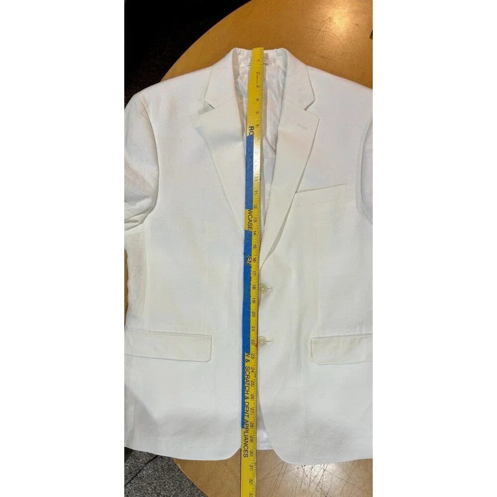 Ralph Lauren White Linen Blazer Mens 40 Short Lightweight Summer Jacket Classic